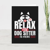 Relax the Dog Sitter Is Here Petsitting カード (正面)