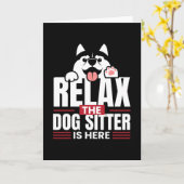 Relax the Dog Sitter Is Here Petsitting カード (黄色い花)