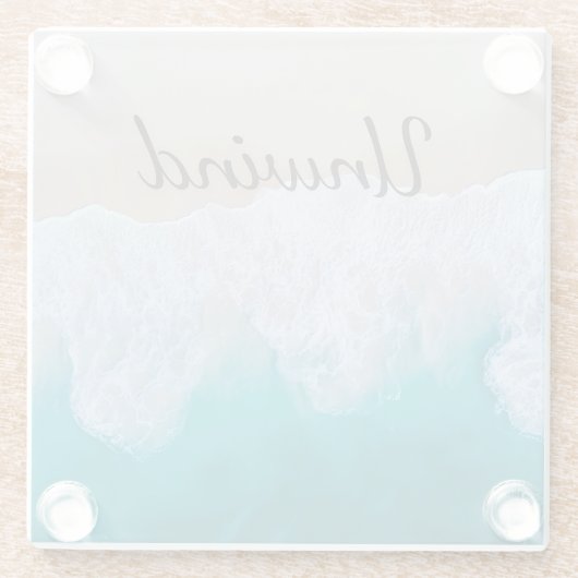 Relax & Unwind Ocean Wave Coaster ガラスコースター (裏面)