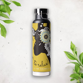 Relax - Yellow Funky Funny Giraffe ウォーターボトル