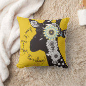 Relax Yellow Funky Funny Giraffe クッション (ブランケット)