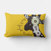 Relax - Yellow Funky Funny Giraffe ランバークッション (正面)