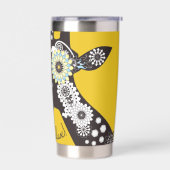 Relax - Yellow Funky Funny Giraffe 保温保冷タンブラー (左面)