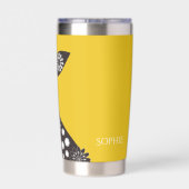 Relax - Yellow Funky Funny Giraffe 保温保冷タンブラー (背面)