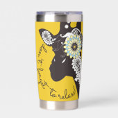 Relax - Yellow Funky Funny Giraffe 保温保冷タンブラー (正面)