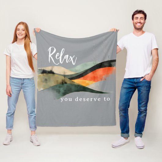 "Relax You Deserve To" Rolling HillsFleece Blanket フリースブランケット (インサイチュ)