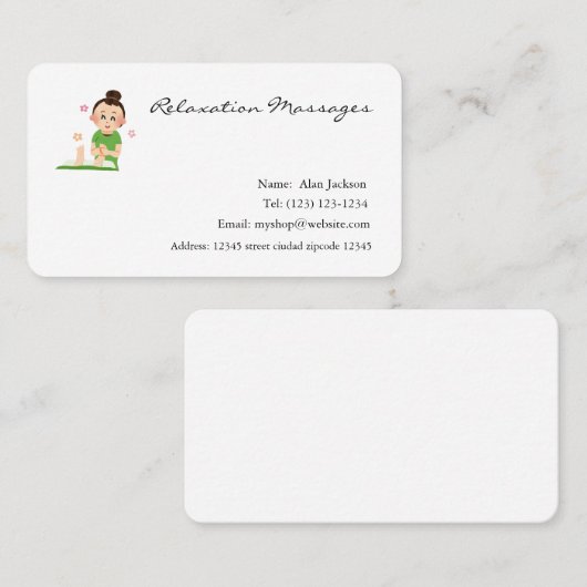  Relaxation Massages business cards 名刺 (正面/裏面)