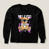 "RELAXED" ストリートウェア ベア ロングスリーブTシャツ (デザイン正面)