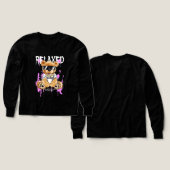"RELAXED" ストリートウェア ベア ロングスリーブTシャツ (デザイン 正面＆背面)