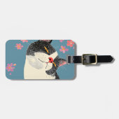 Relaxed Black and White Cat ラゲッジタグ (正面横)