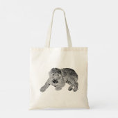 Relaxed Dog Tote – Realistic Black & White Sketch トートバッグ (裏面)