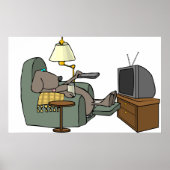 Relaxed Dog Watching TV ポスター (正面)