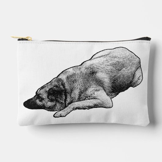 Relaxed Dots Dog Shares Gentle Festive Chic アクセサリーポーチ (正面)