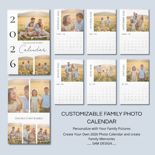 Relaxed Family Moments 2026 Photo Calendar カレンダー
