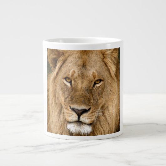 Relaxed Lion King Gaze ジャンボコーヒーマグカップ (正面)