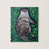 Relaxed River Otter Painting ジグソーパズル (縦)