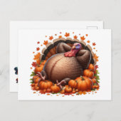 Relaxed Thanksgiving Turkey Lounging ポストカード (正面/裏面)