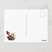 Relaxed Thanksgiving Turkey Lounging ポストカード (裏面)