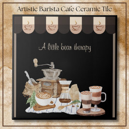 Relaxing Artistic Pour Over Barista Cafe Sign タイル
