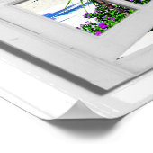 Relaxing Beach and Ocean Faux Window View ポスター (角)