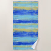 Relaxing Beach Aqua Turquiose Nautical  ビーチタオル (正面)