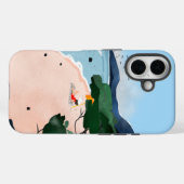 Relaxing Beach Day Minimal Coastal Art Print Case-Mate iPhoneケース (裏面 (横))