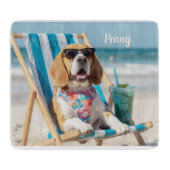 Relaxing Beagle Personalized カッティングボード (正面)
