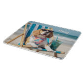 Relaxing Beagle Personalized カッティングボード (角)