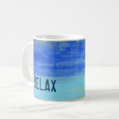 Relaxing Blue Turquiose Nautical Abstract Art コーヒーマグカップ (正面左)