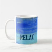 Relaxing Blue Turquiose Nautical Abstract Art コーヒーマグカップ (左)