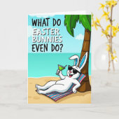 Relaxing Bunny Vacation Card カード (黄色い花)