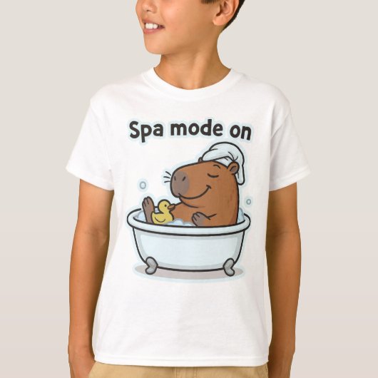 Relaxing Capybara Meme Cartoon  Tシャツ (正面)