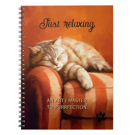 Relaxing Ginger Cat Notebook ノートブック (正面)