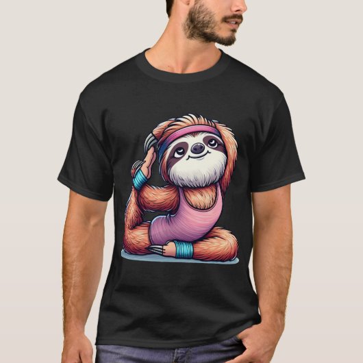 Relaxing Sloth in Yoga Pose Tシャツ (正面)