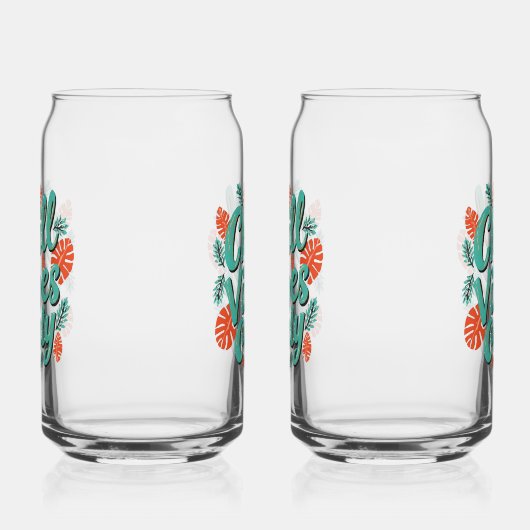 Relaxing Summer Chill Vibes Only Typography ガラス缶 (左)