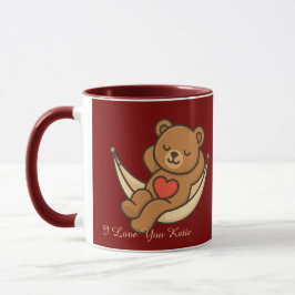 Relaxing Teddy Bear Love Mug – Valentine Gift マグカップ