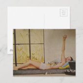 Relaxing Vintage woman 1957 weight loss ad ポストカード (正面/裏面)