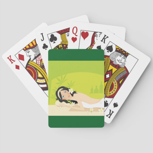 Relaxing Zen Spa Woman Tropical Wellness トランプ (裏面)