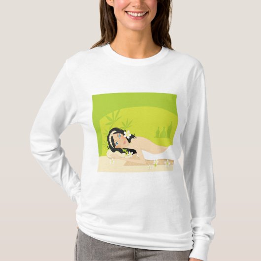 Relaxing Zen Spa Woman Tropical Wellness Tシャツ (正面)