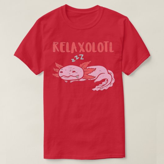 Relaxolotlスリーピングアキソロおもしろいテルナップメンズウォーム Tシャツ (デザイン正面)