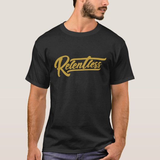 Relentless ゴールドスクリプトTシャツ Tシャツ (正面)