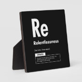 Relentless – 成功の要素 – やる気を起こさせる フォトプラーク (正面)