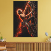 Relentless Ascent – Angelic Climber Power キャンバスプリント (インサイチュ (リビング))