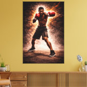 Relentless Force – Boxing Power Canvas Print キャンバスプリント (インサイチュ (リビング))