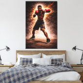 Relentless Force – Boxing Power Canvas Print キャンバスプリント (インサイチュ (寝室))
