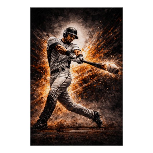 Relentless Impact – Baseball Power Swing Poster ポスター (正面)