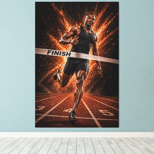 Relentless Velocity – Sprint Victory Canvas Print キャンバスプリント (インサイチュ (ウッドフロア))