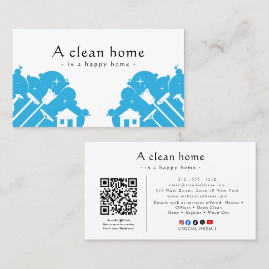 Reliable Cleaning 名刺 (正面/裏面)