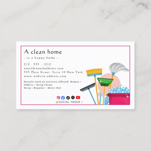 Reliable Cleaning 名刺 (裏面)