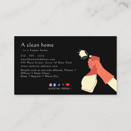 Reliable Cleaning 名刺 (裏面)